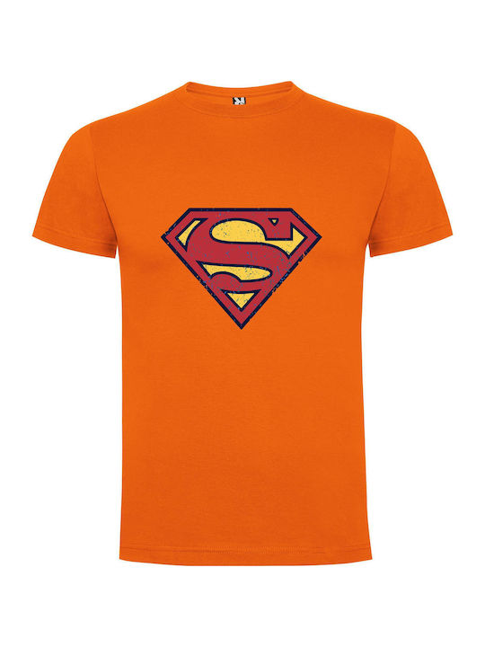 Vintage Superman Emblem T-shirt Superman Orange Cotton