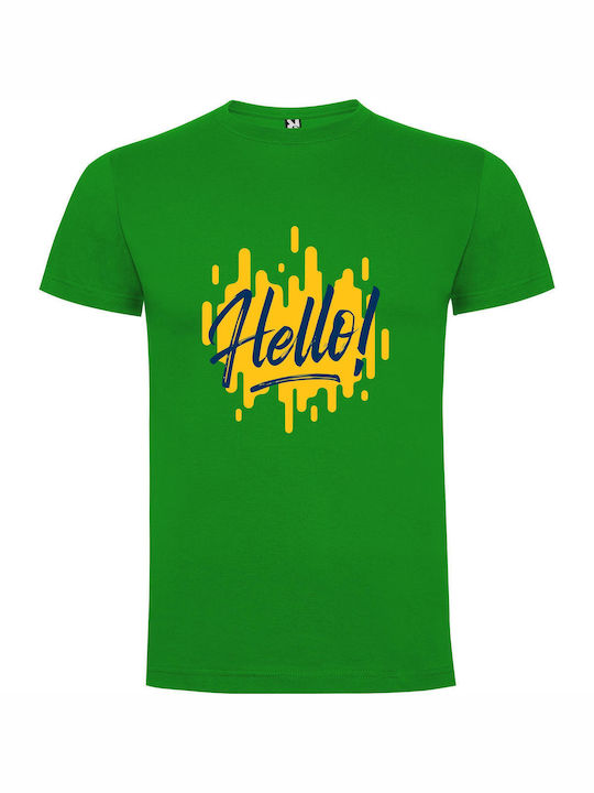 Inkflow: Hello's Handwritten Elegance T-shirt Green Cotton