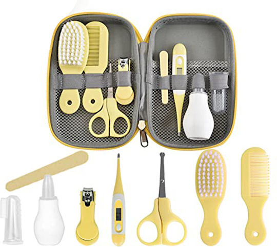 Set 8-în-1 Accesorii Îngrijire Copii Termometru Digital Medilogic Perie Nou-născuți Foarfece Speciale Copii Galben