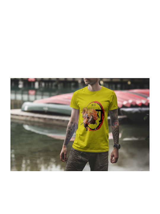 Zenitsu Agatsuma Ready For Battle T-shirt Yellow Cotton