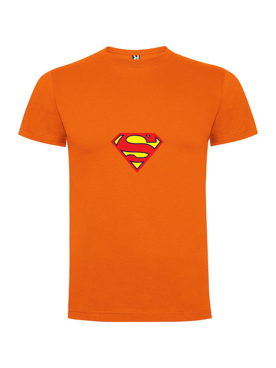 Superman Chic Mobile Wallpaper T-shirt Superman Πορτοκαλί Βαμβακερό