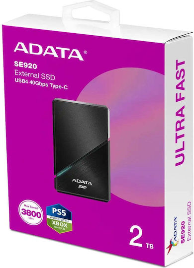 Adata Elite SE920 USB-C Εξωτερικός SSD 4TB Μαύρο