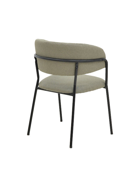 Morel Dining Room Velvet Chair Grey, Black 55x55x76cm