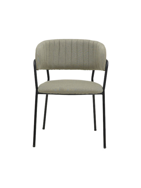 Morel Dining Room Velvet Chair Grey, Black 55x55x76cm