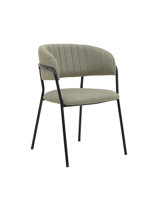 Morel Dining Room Velvet Chair Grey, Black 55x55x76cm