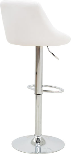 Stool Bar Boronez with Back & Adjustable Height White 47x49x112cm