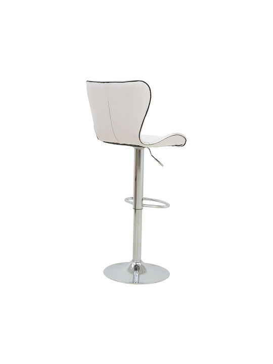 Stool Bar Jorine with Back & Adjustable Height White 53x44x114cm