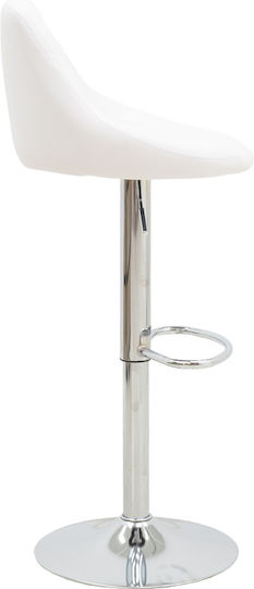 Stool Bar Boronez with Back & Adjustable Height White 47x49x112cm