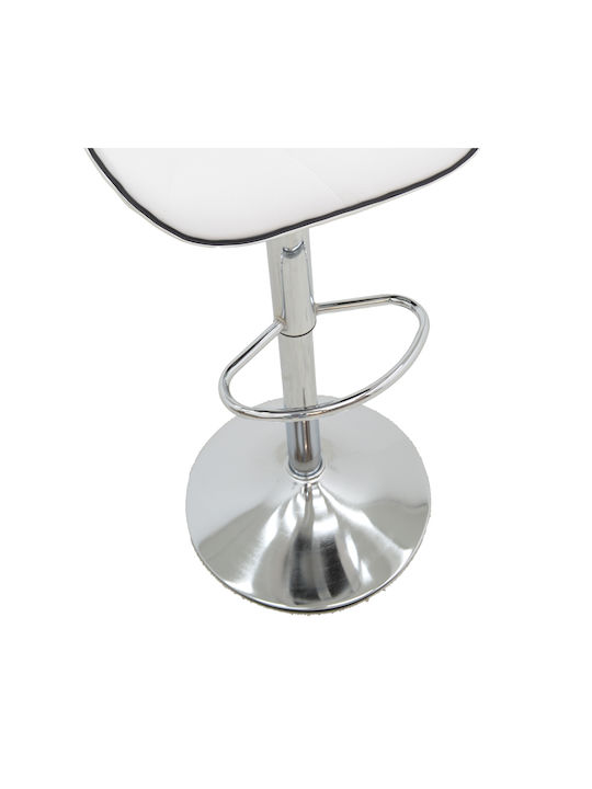 Stool Bar Jorine with Back & Adjustable Height White 53x44x114cm
