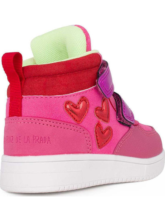 Kids Sneakers High with Scratch Fuchsia