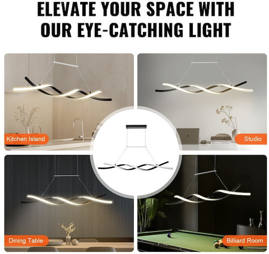 Vevor Adjustable Pendant Light White 150cm