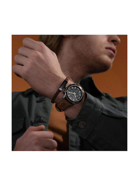 Timberland Watch Battery with Brown Leather Strap