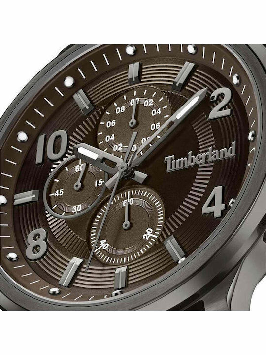 Timberland Driscoll Men's Watch 46mm Chronograph Battery with Brown Leather Strap