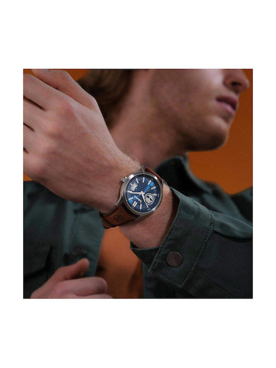 Timberland Trumbull Uhr Batterie mit Braun Lederarmband