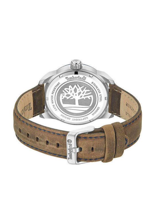 Timberland Henniker Ii Men's Watch 44mm Battery with Brown Leather Strap