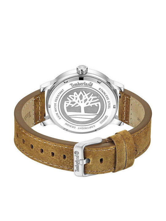 Timberland Driscoll Ανδρικό Ρολόι 46mm Μπαταρίας με Καφέ Δερμάτινο Λουράκι