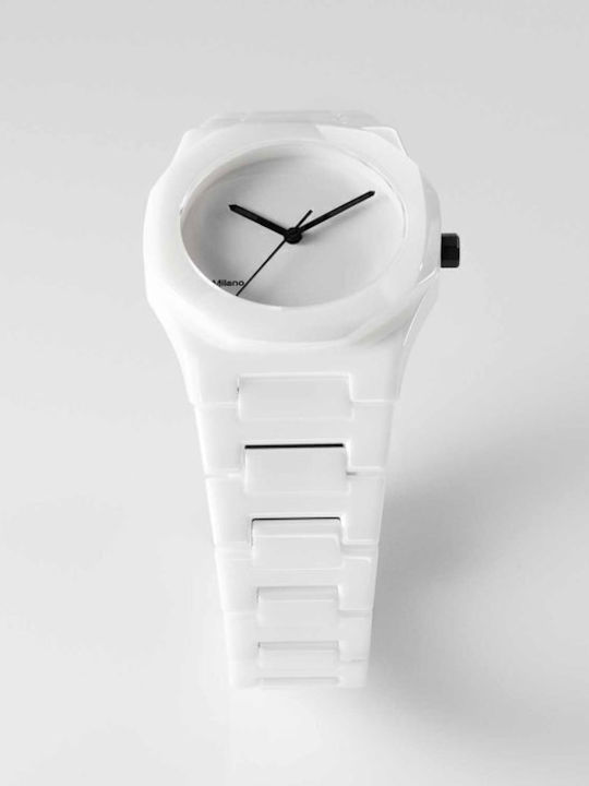 D1 Milano Men's Watch Battery with White Metal Bracelet