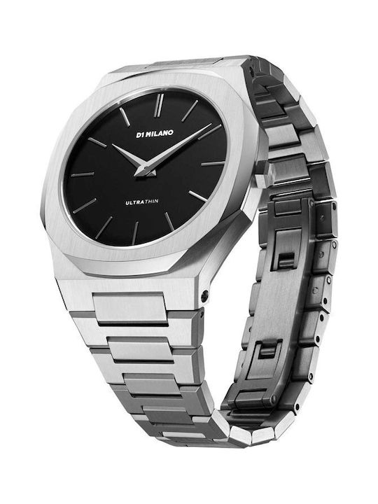 D1 Milano Ultra Thin Watch Battery with Silver Metal Bracelet