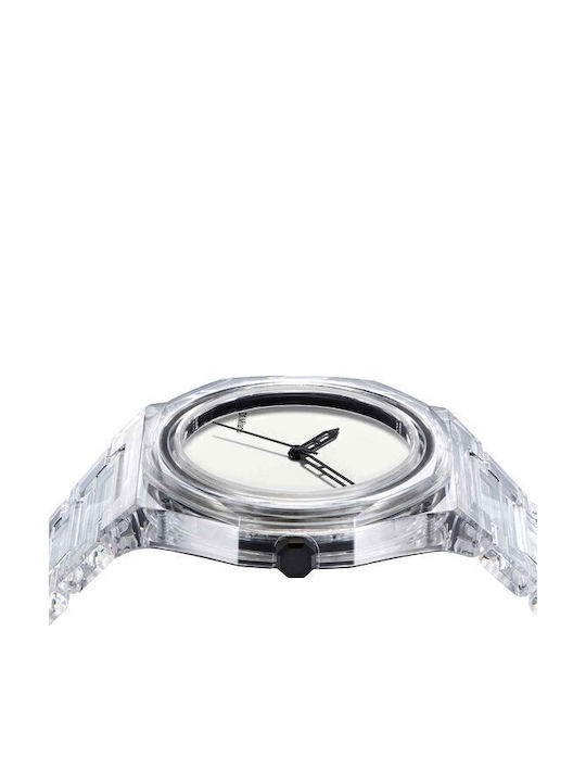 D1 Milano Men's Watch Battery with White Fabric Strap