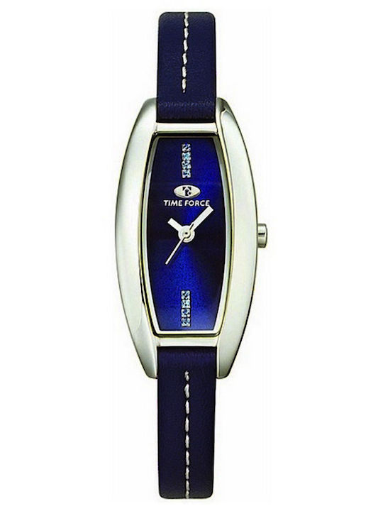 Time Force Γυναικείο Ρολόι 21mm Μπαταρίας με Λευκό Δερμάτινο Λουράκι
