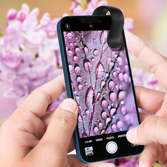 Microscope Smartphone Zoom 100x Led Ring Sliding Cover 30mah Black
