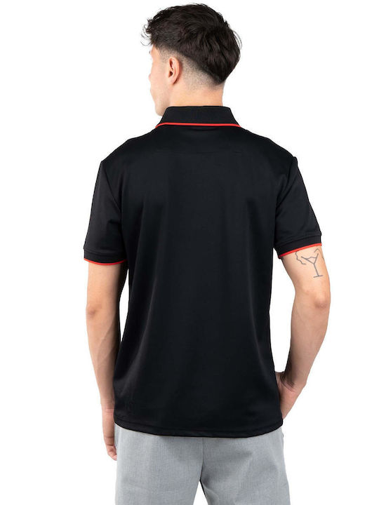 Guess Men's Athletic Short Sleeve Blouse Polo Black