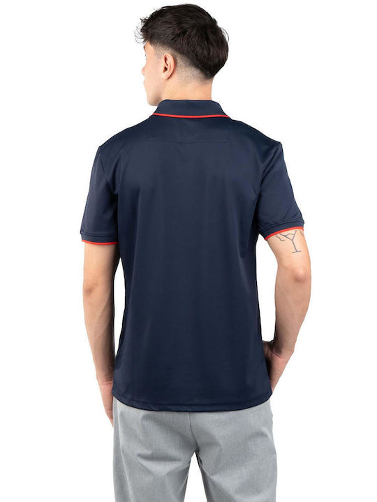 Guess Men's Athletic Short Sleeve Blouse Polo Blue