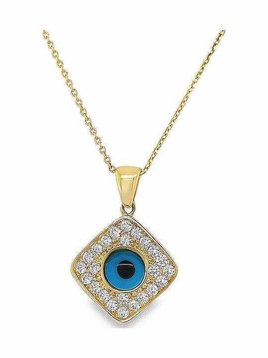 Xryseio Charm Ματάκι από Χρυσό 14Κ με Ζιργκόν