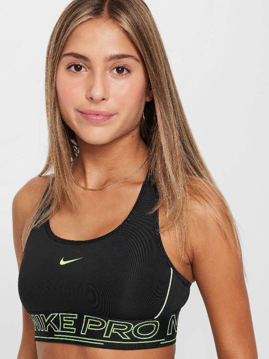 Nike SWOOSH Set of Kids' Bralettes Dri-Fit Black / Volt