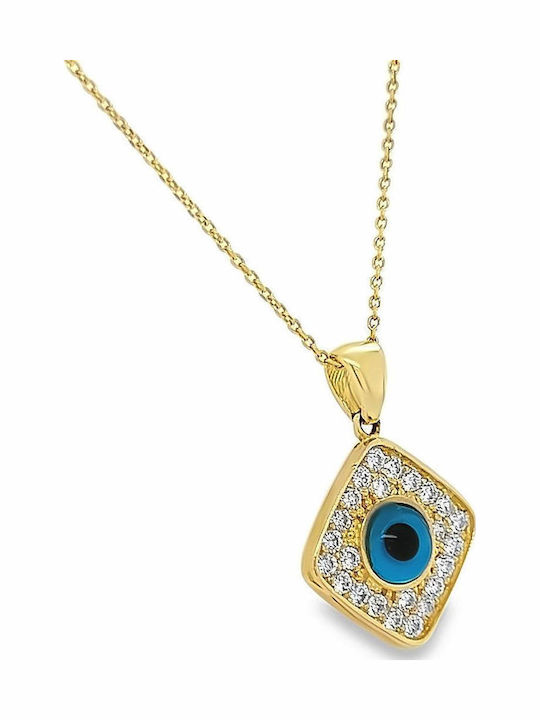 Xryseio Charm Ματάκι από Χρυσό 14Κ με Ζιργκόν