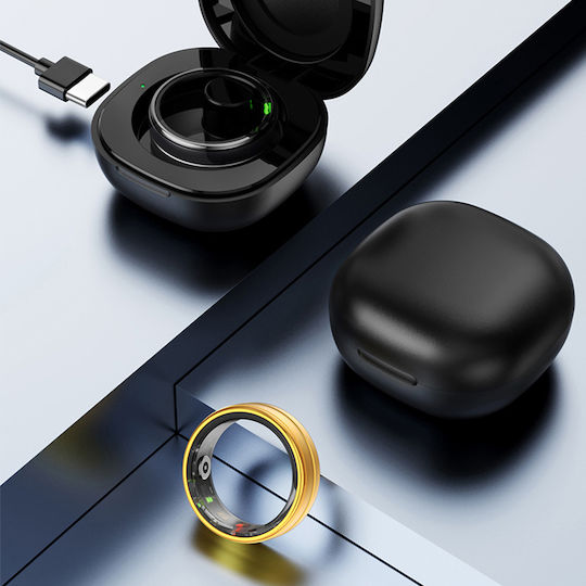 Techsuit R06 Smart Ring 19mm mit Pulsmesser Gold