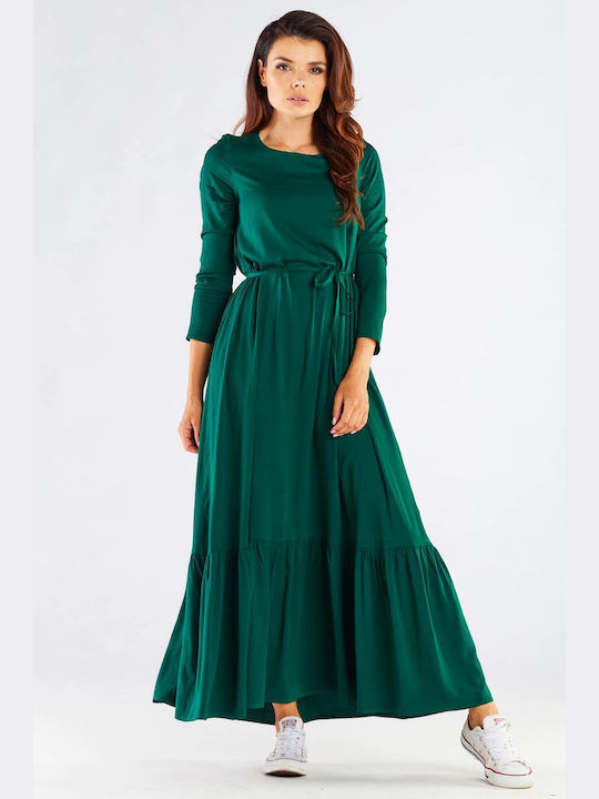 Awama Maxi Evening Dress Green A455_GREEN