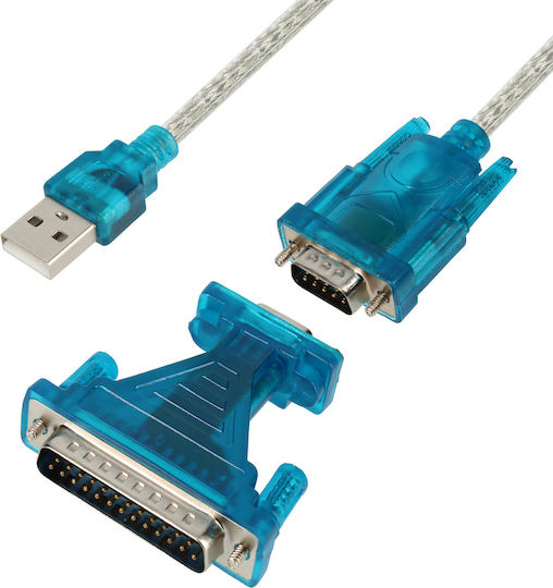 Linq Usb 2.0 la Db25 Db9 Adaptor Albastru Deschis