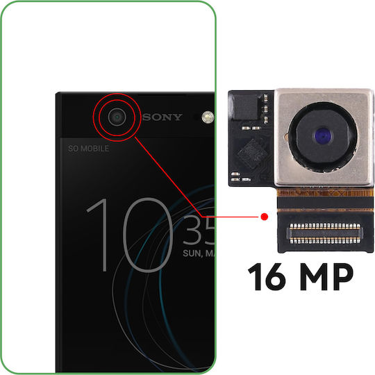 Clappio Front Camera Sony Xperia Xa1 Ultra 16mp Selfie Sensor Black