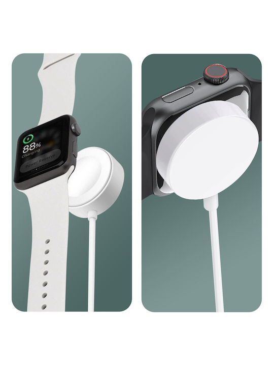 Ladegerät Apple Watch Serie Ultra 8 7 6 5 4 3 2 Kabellos 30cm Weiß