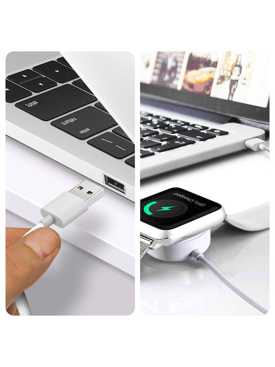 Cablu de Încărcare Apple Watch Eficient și Sigur Lungime 1m Alb