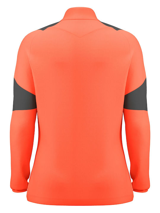 Women's Athletic Blouse Neon Coral, Anthracite