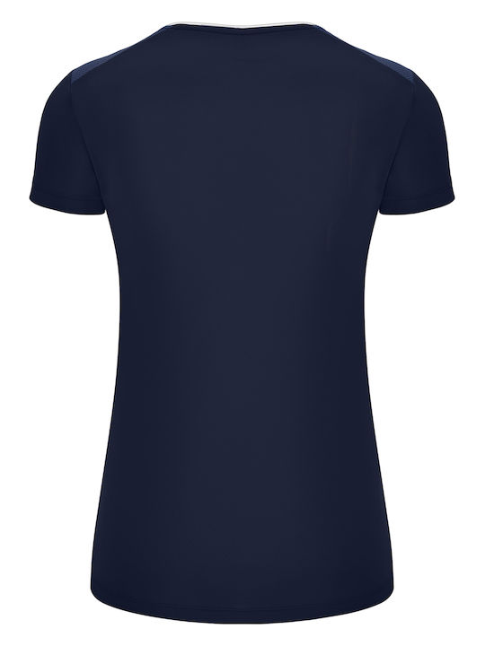 Γυναικεία Αθλητική Μπλούζα με V Λαιμόκοψη Navy, Light Navy, White