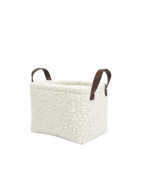 The Home Deco Factory Set of Decorative Baskets Plastic with Handles White 20cm 3pcs