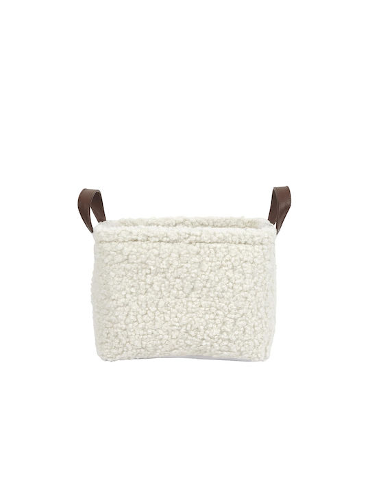 The Home Deco Factory Set of Decorative Baskets Plastic with Handles White 20cm 3pcs