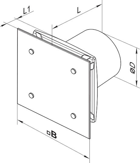 100mm Diameter Fan Timer Humidity Sensor Modern Th