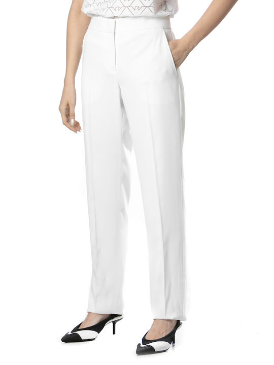 Emporio Armani Women's Fabric Trousers White