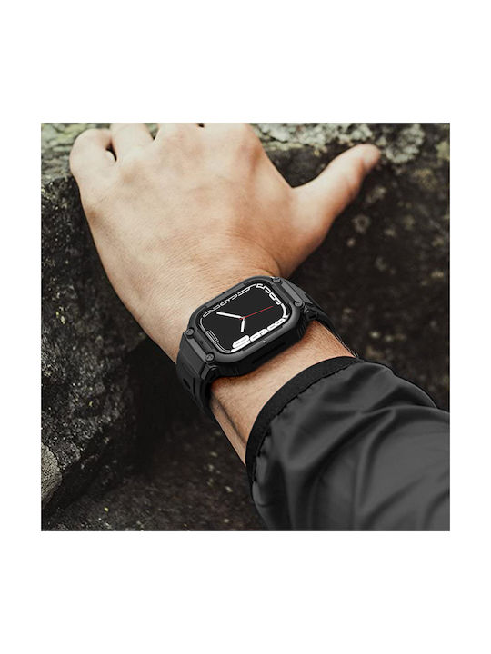 Curea Apple Watch 41mm 40mm 38mm Carcasă Siliconică Rezistentă la Șocuri Neagră