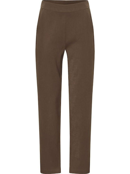 Damen Stoff Hose Brown