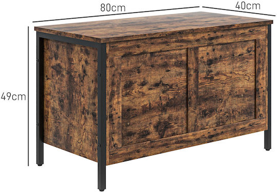 HomCom Декоративна куфар Дърво Кафяв 80x40x49бр
