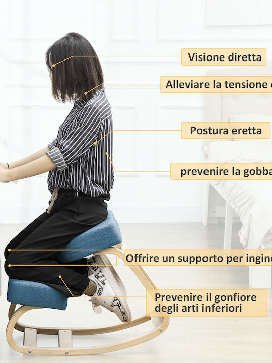Office Desk Stool Blue 51x69x58cm
