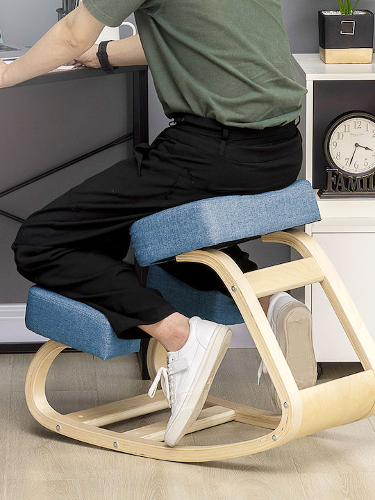 Office Desk Stool Blue 51x69x58cm