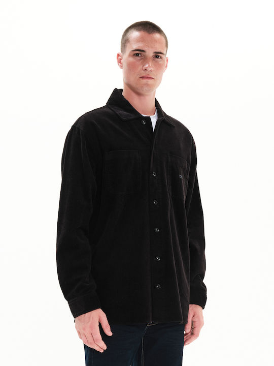 Emerson Herrenhemd Overshirt Cord Schwarz