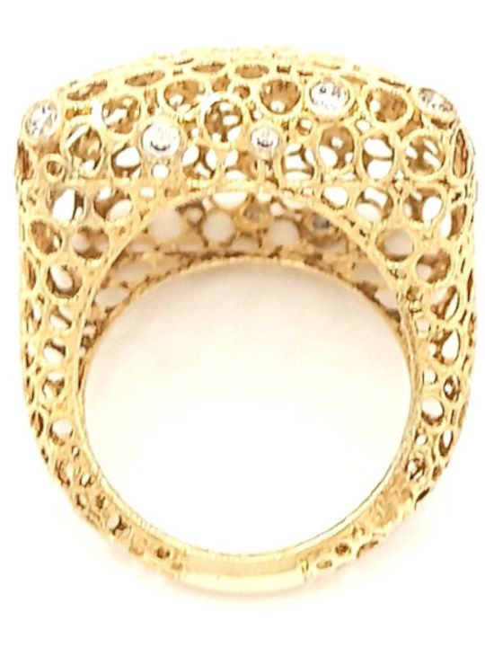 PS Silver Ring with Zircon made of Silver Gold Plated
