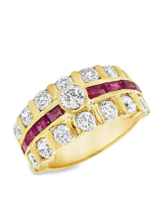 Xryseio Damen Ring mit Zirkonia aus Gold 18K